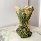 Slip vase majolica sheaves of wheat 30s vintage