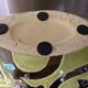 Vintage ceramic pebble vase green & black 35 cm