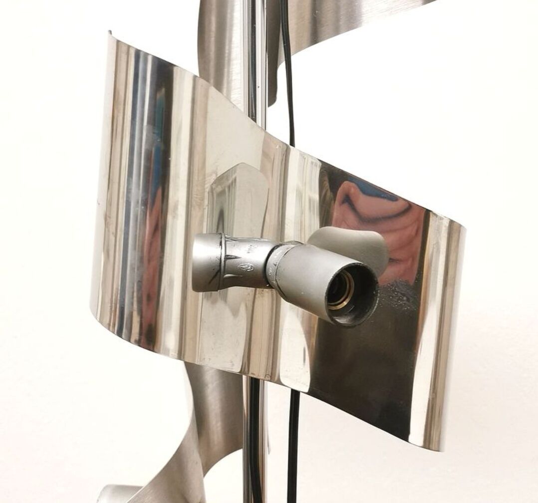 Stainless steel floor lamp, 1970