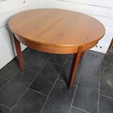Vintage 60s extendable round teak table