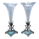 Pair of cornucopia vases in bronze and crystal, 19th century.