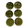 6 assiettes compartimentées vertes Nidervillers