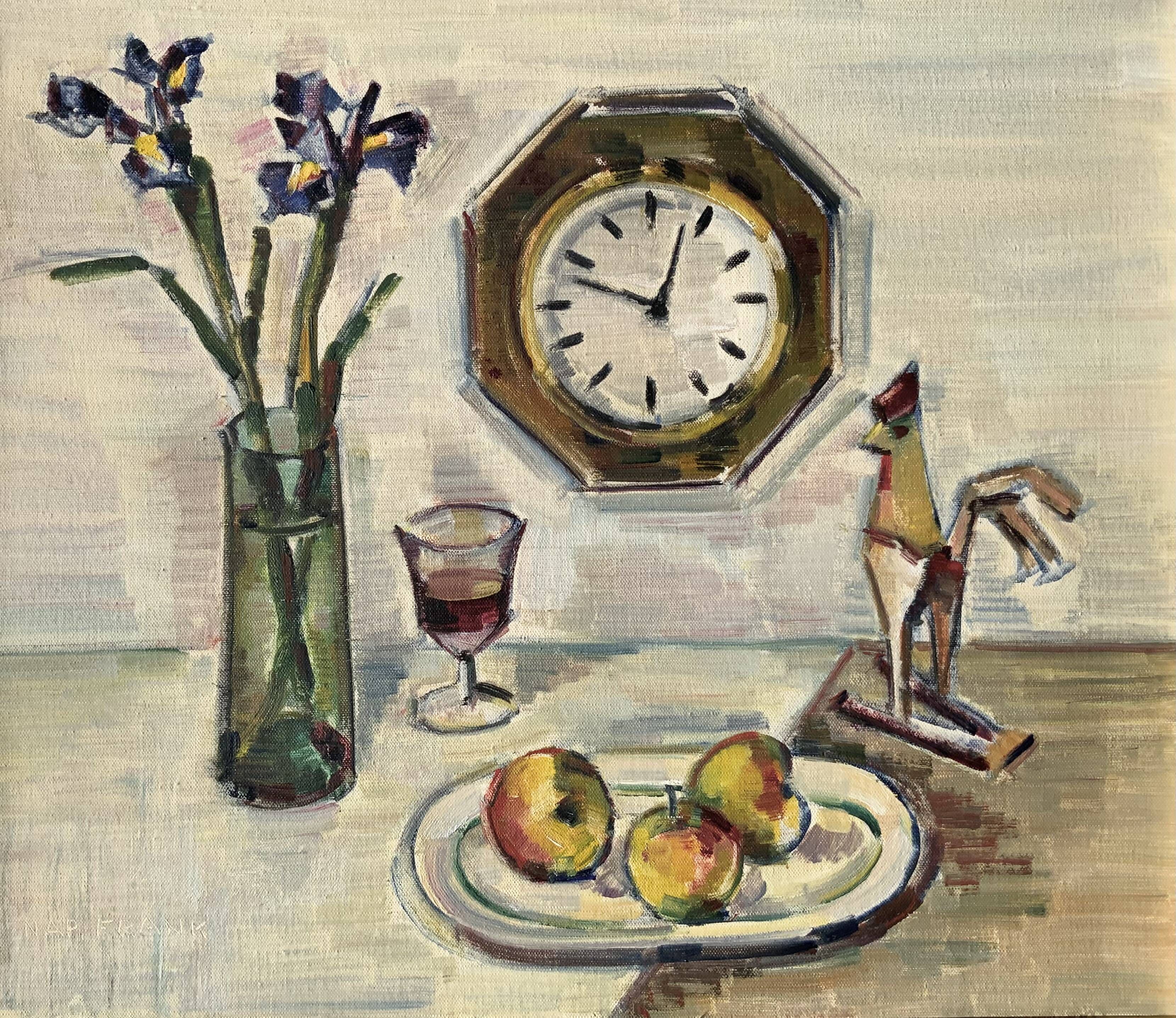 Original Stillife Mid 20th Century Swedish Oil Painting signed by Napoleon Frank 1960s