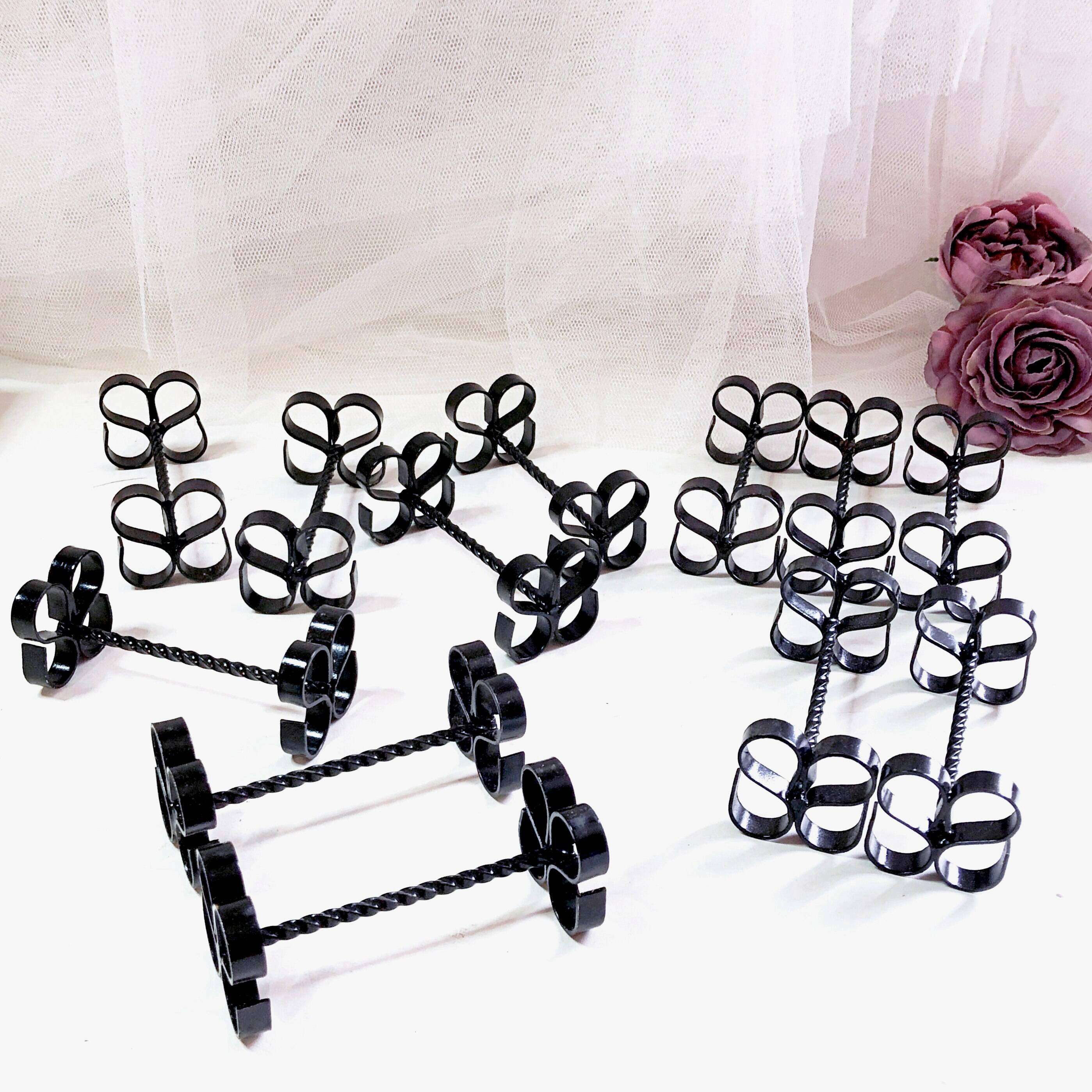 Box of 12 wrought iron cutlery holders