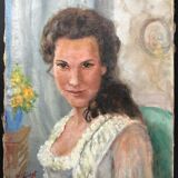 Tableau : huile sur toile portrait de femme
