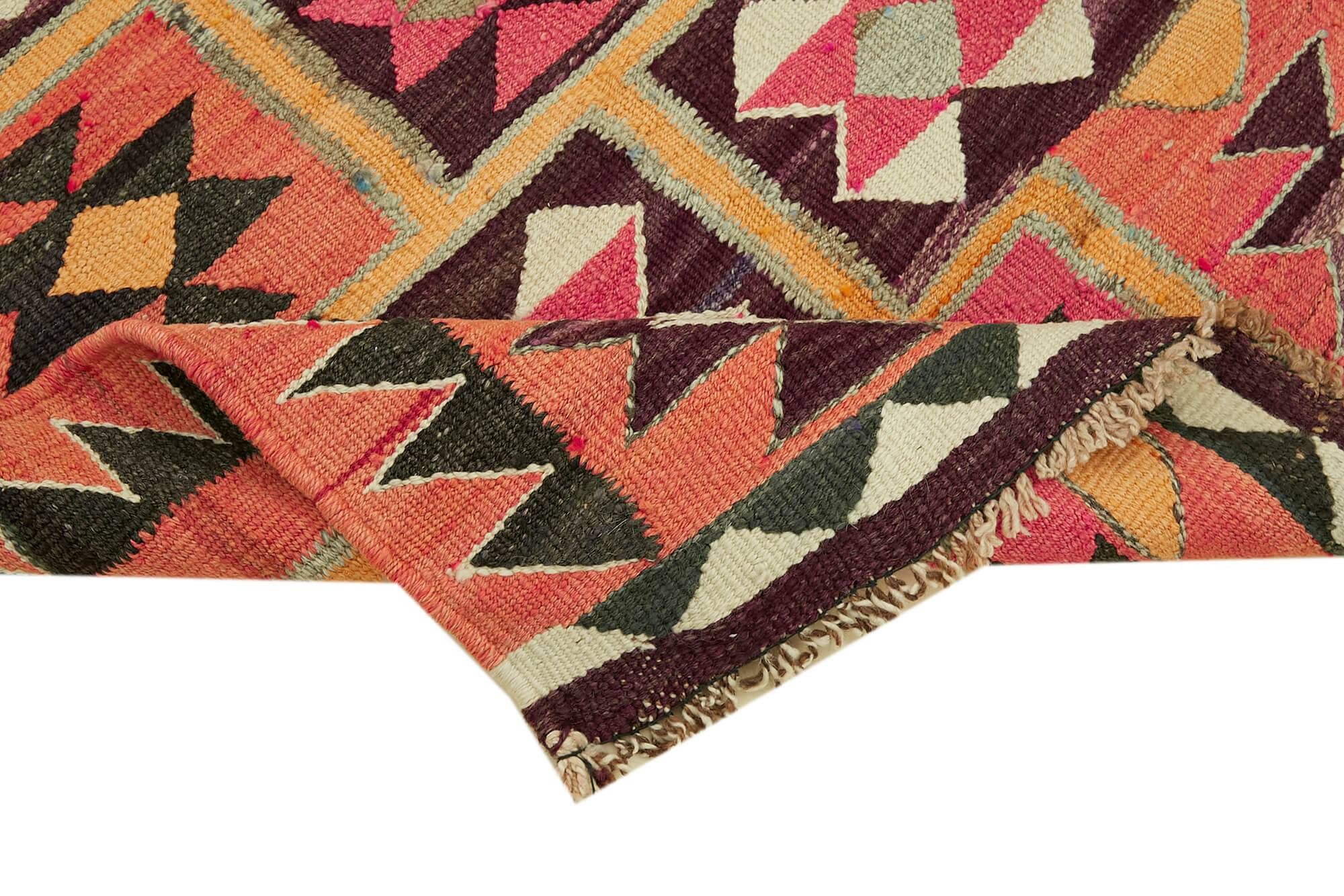 Turkish Handwoven Vintage Herki Kilim 92 cm x 335 cm
