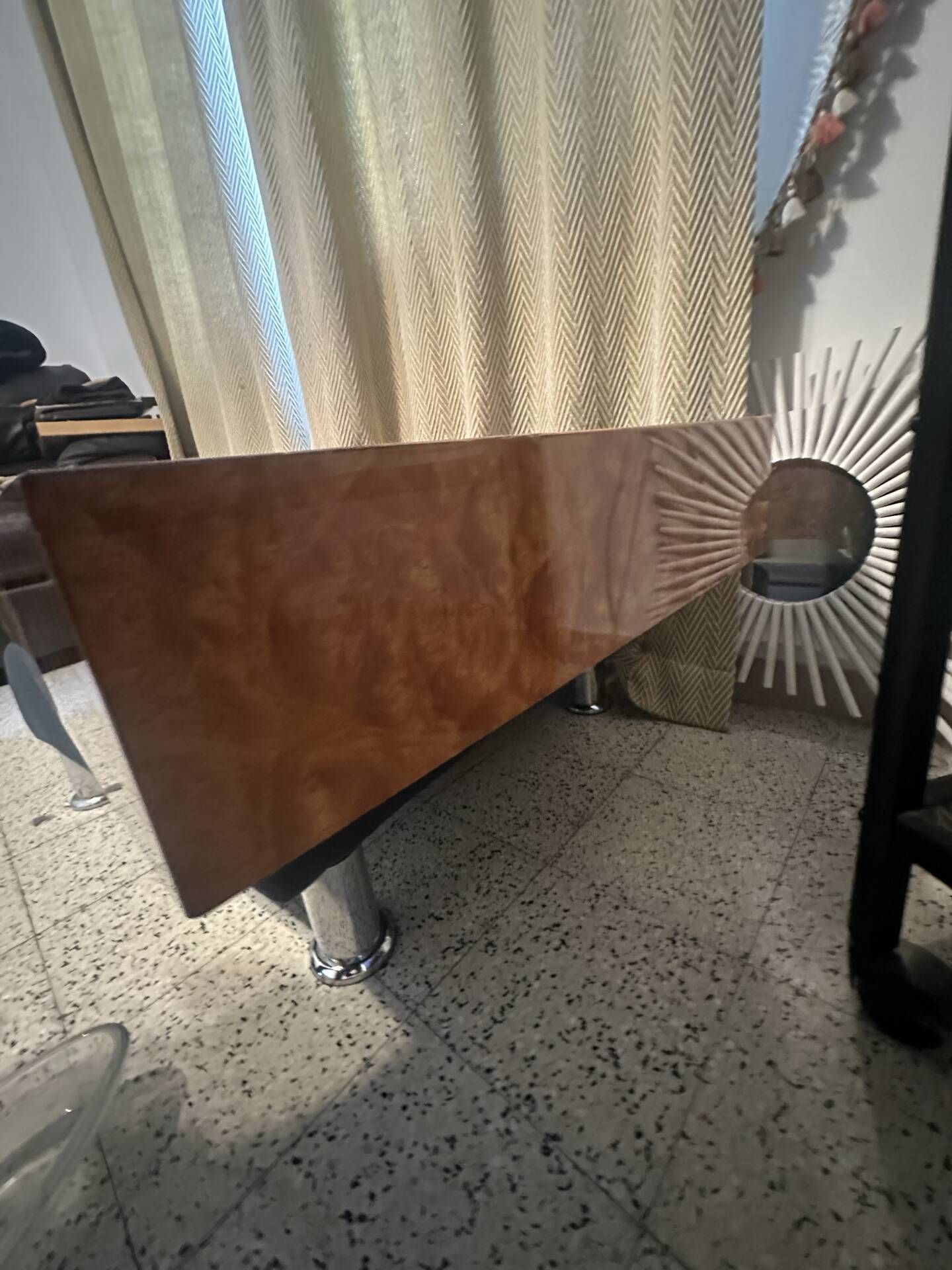 Rectangular coffee table in elm burl