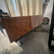 Table basse rectangulaire en loupe d'orme