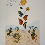 Salvador Dali: Flordali, The Butterfly Rose, original signed lithograph