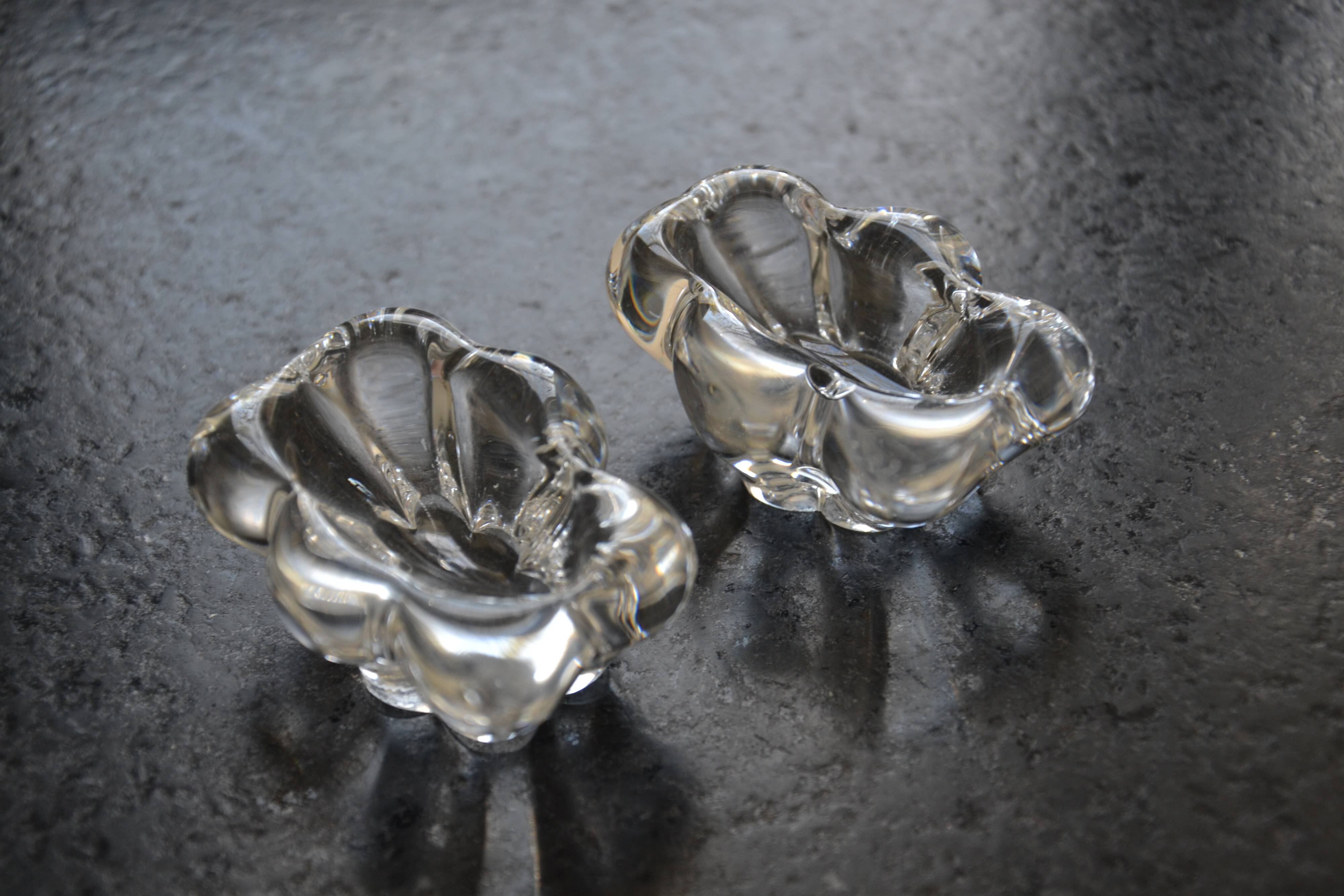 Pair of crystal salt cellars