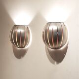 Scandinavian aluminium wall lamps, 1970s
