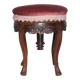 Victorian style stool, wooden and pink velvet stool, piano stool