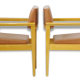 Pair of chairs 1950 Brown leatherette & oak vintage 50's