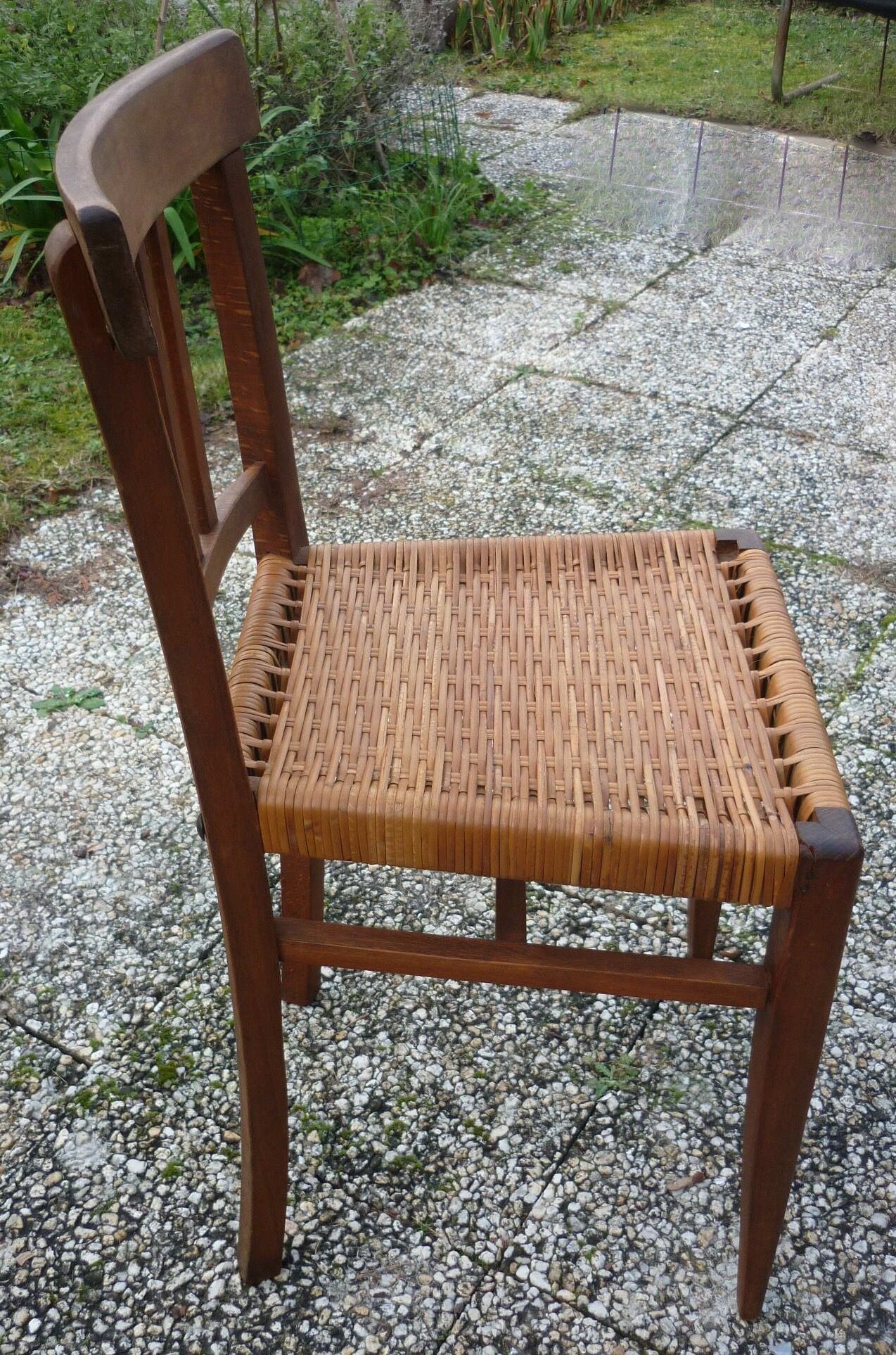 Renovated wicker-seated bistro chair