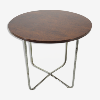 Table à manger chromée Bauhaus des années 1940 par Robert Slezak