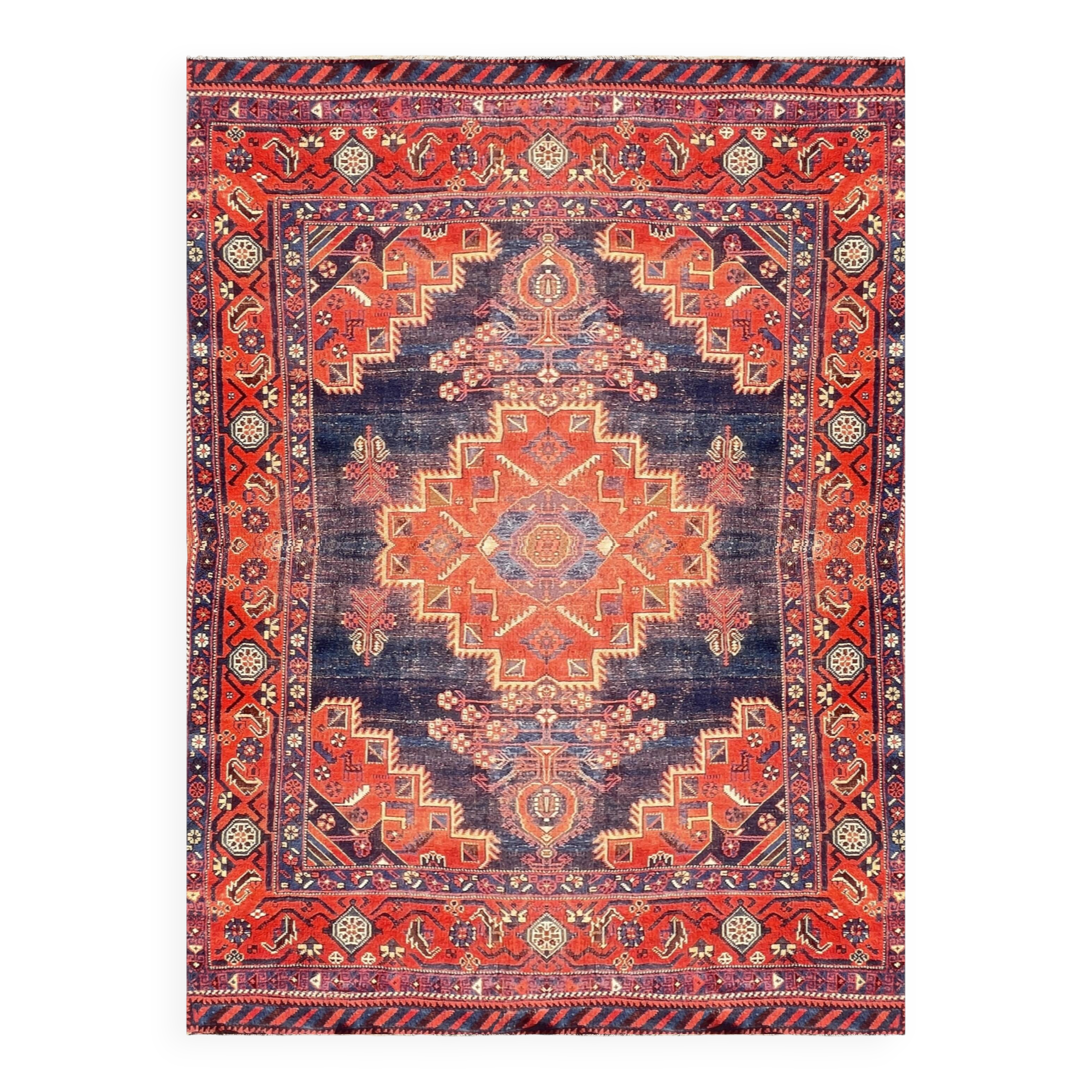 Oriental Rug Iran Afshar Neriz Antique Vase: 1.60 X 2.40 Meters