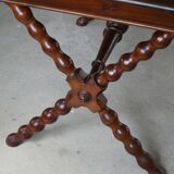 French sculptural desk in stained pine, early 20th century, Baroque style.