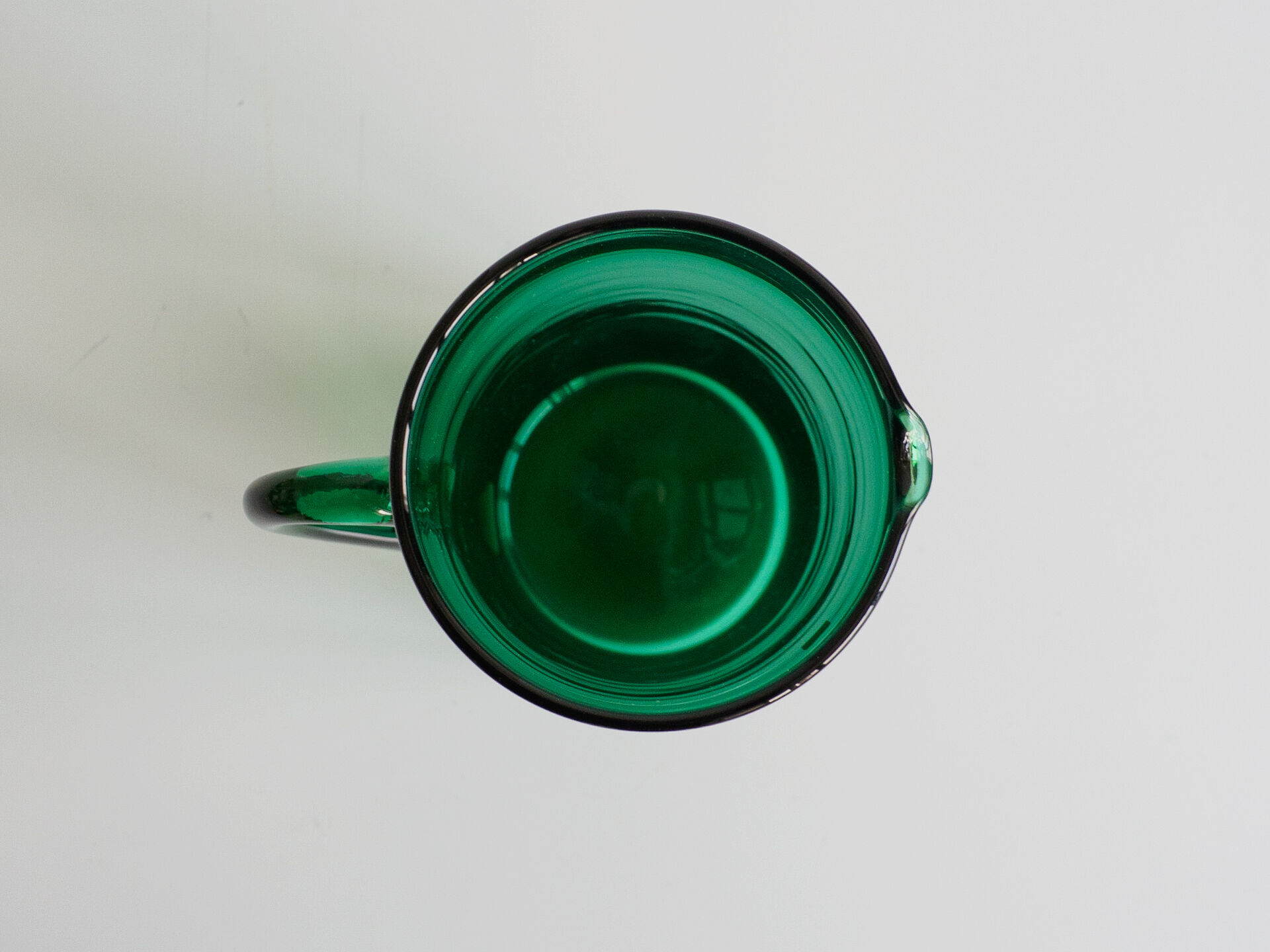 Green glass pitcher