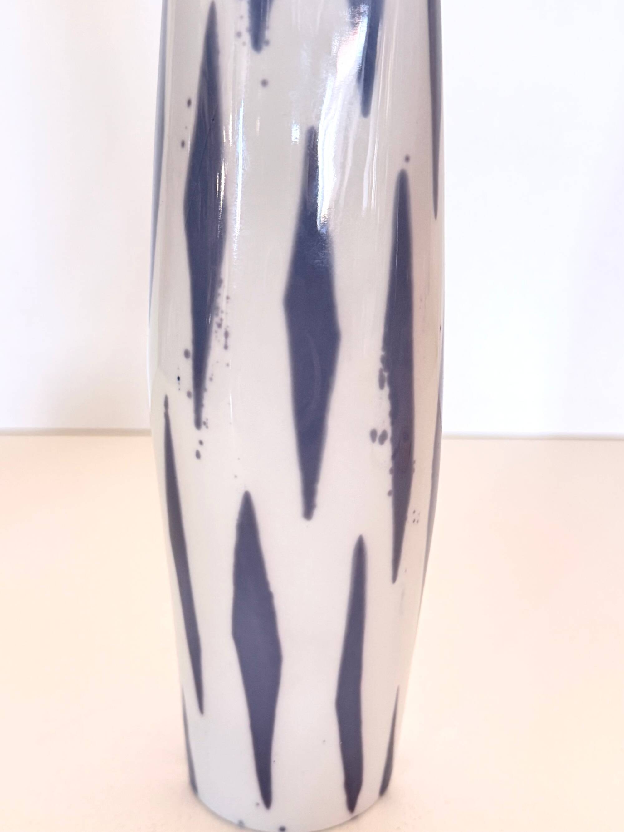 White and Blue Porcelain Vase by Jindřich Marek for Royal Dux, Czech Republ