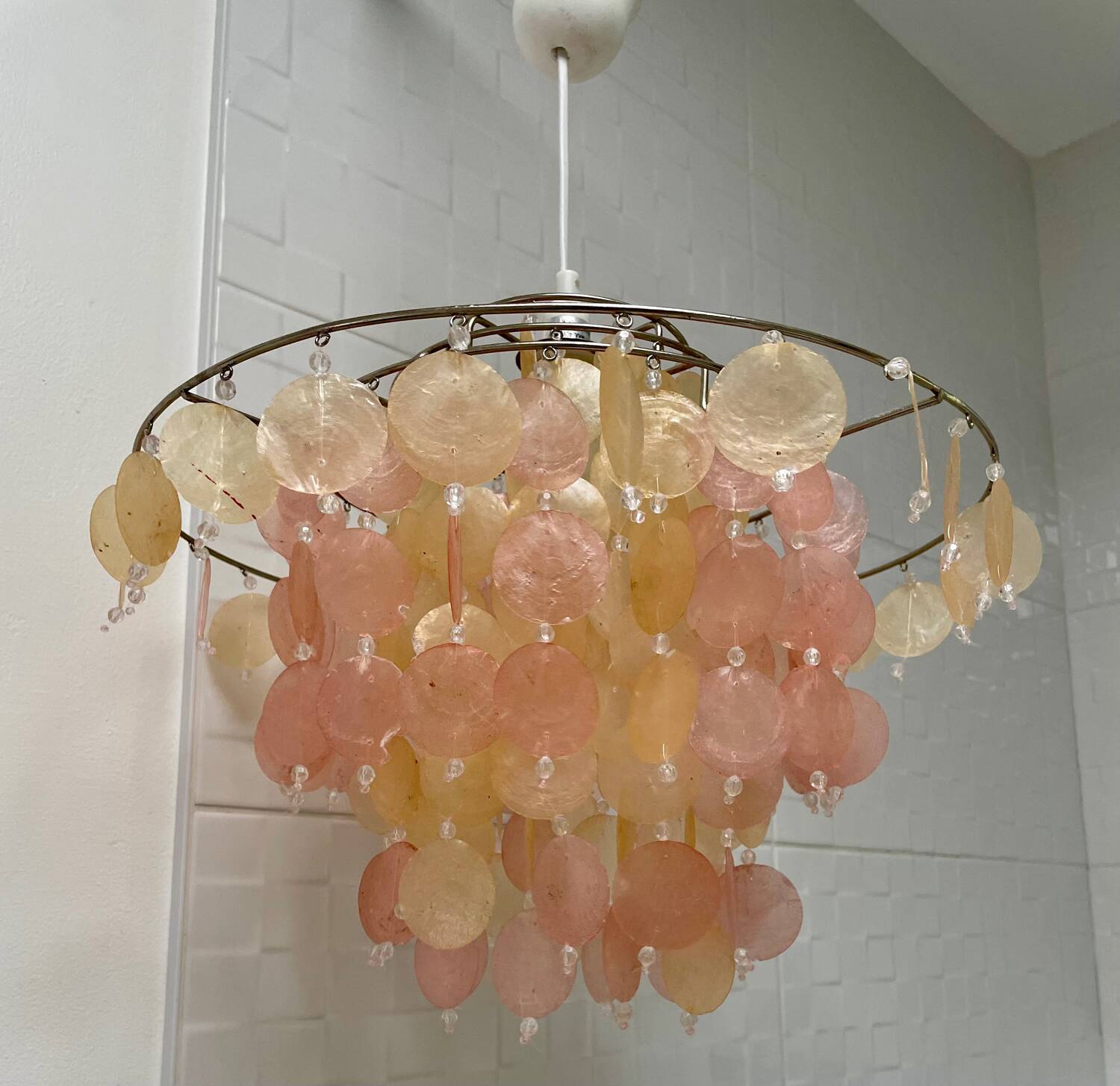 Mother-of-pearl tassel chandelier