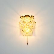 Faceted Crystal Glass & Gilded Brass Wall Light from Kinkeldey, Germany, 1970s