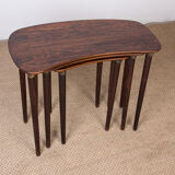 Set of 3 nesting tables "beans" danish rosewood 1960