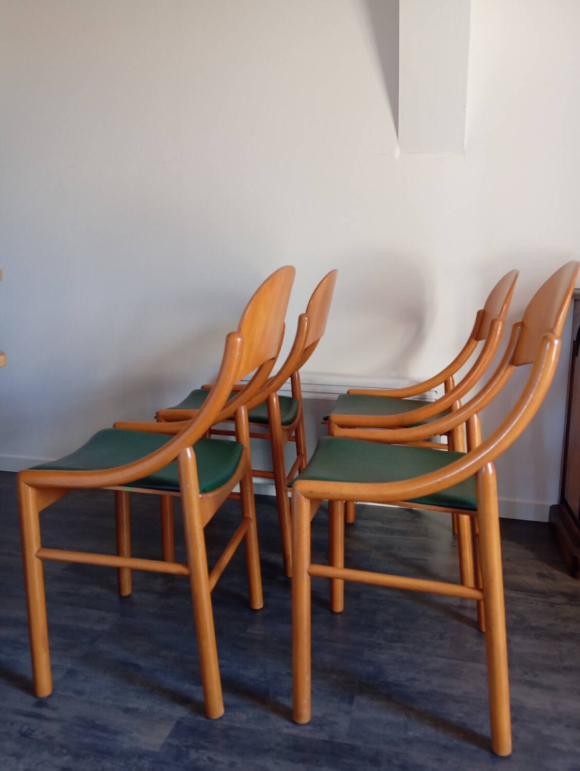 Baumann wood and leatherette chairs