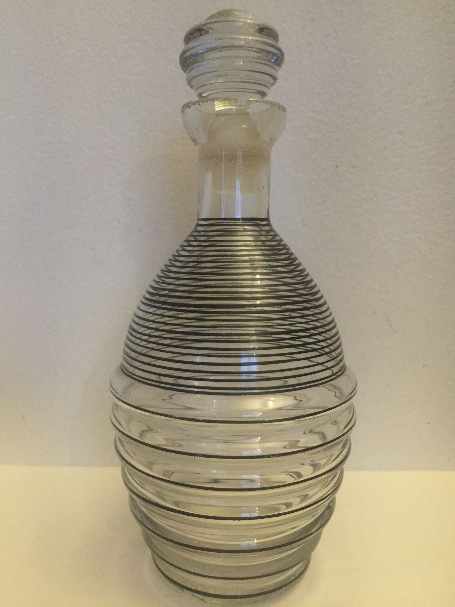 Carafon en verre strié