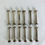 12 art deco silver metal knife holders