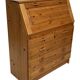 Vintage pine secretaire workstation desk, 1980s design
