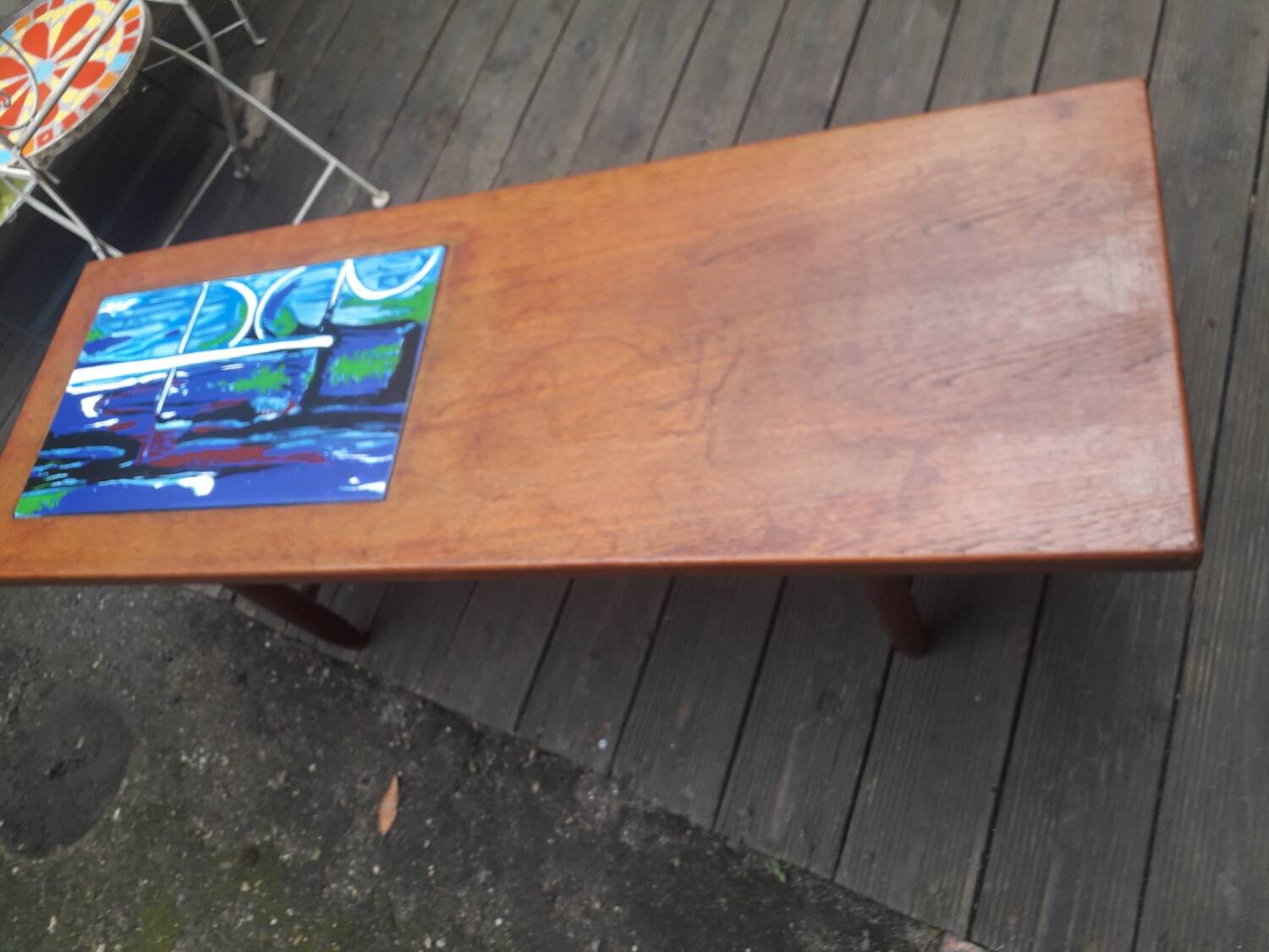 Scandinavian coffee table, Touraine enamels