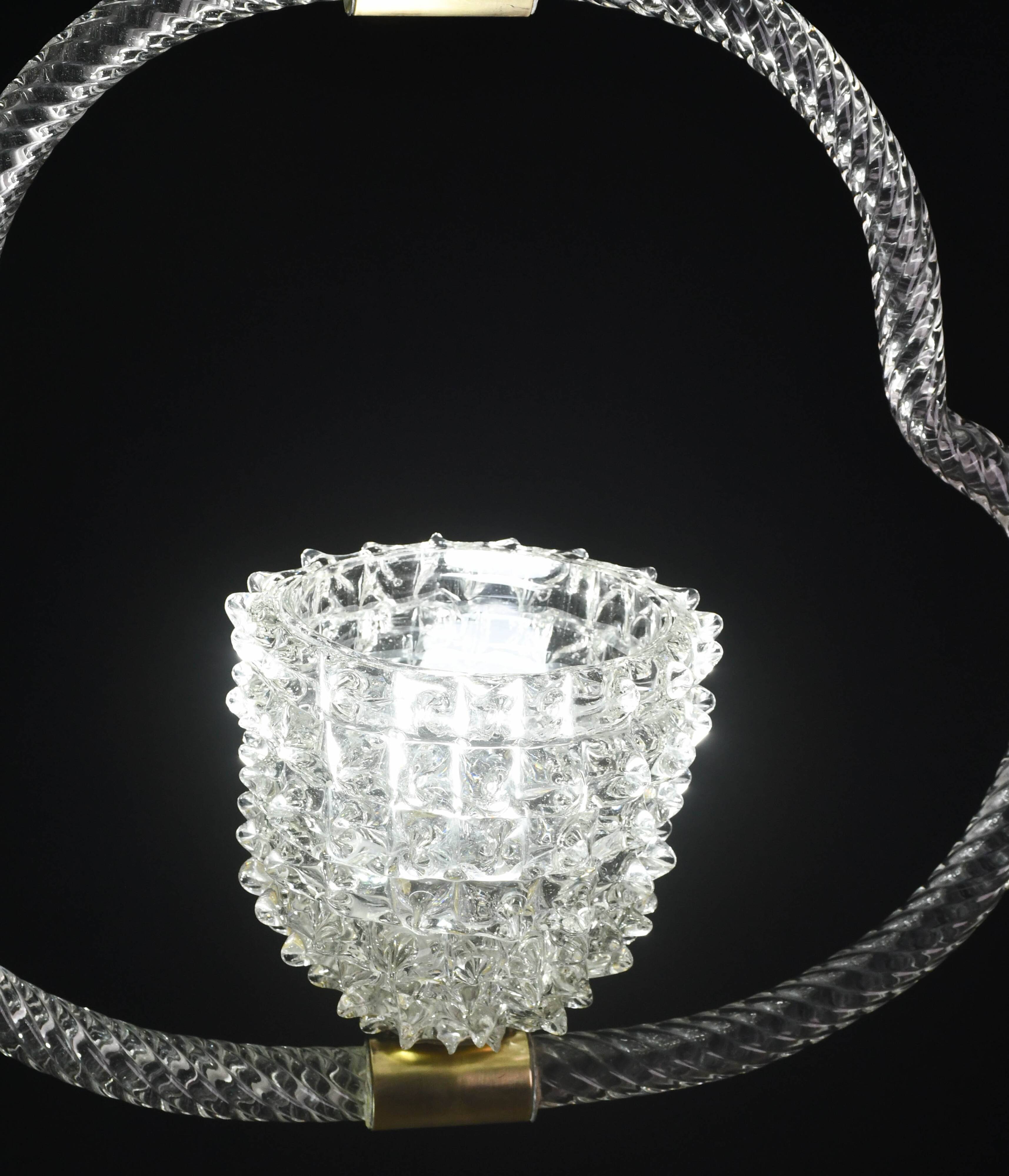 Extraordinary Clear Rostrato Murano Glass Chandelier by Barovier & Toso, 19