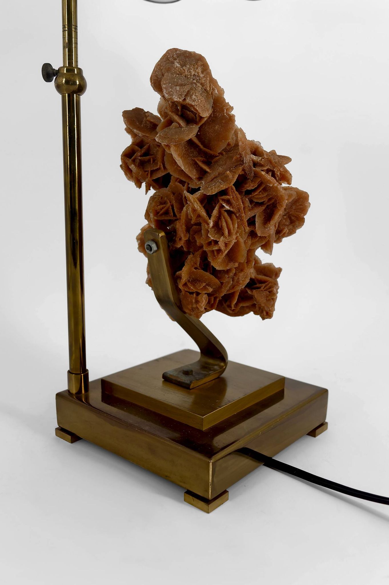 "Rose des Sables" Lamp, Bronze and Stained Glass Shade – circa 1970