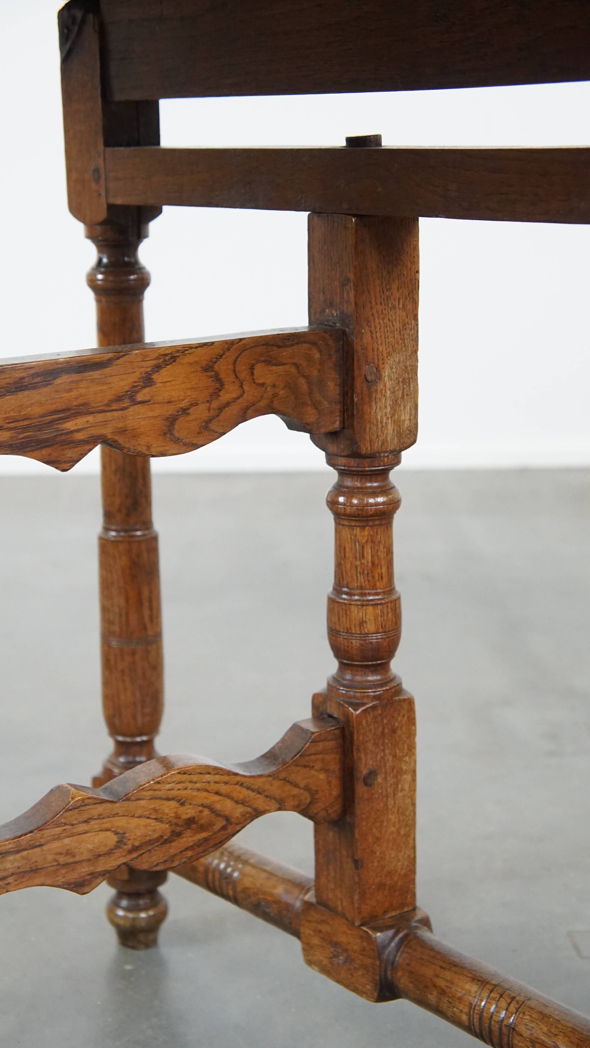Round, folding antique 18th-century French wine/country table