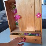 Pop doll toy wardrobe for children wooden furniture 1960 france for room decoration