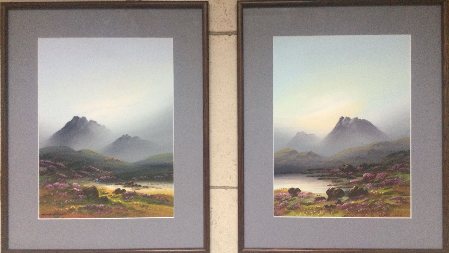 The Highlands. 2 gouaches by Wilfred GATON.