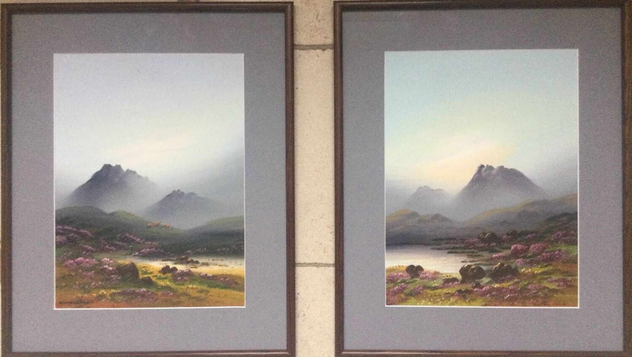 The Highlands. 2 gouaches by Wilfred GATON.