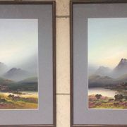 The Highlands. 2 gouaches by Wilfred GATON.