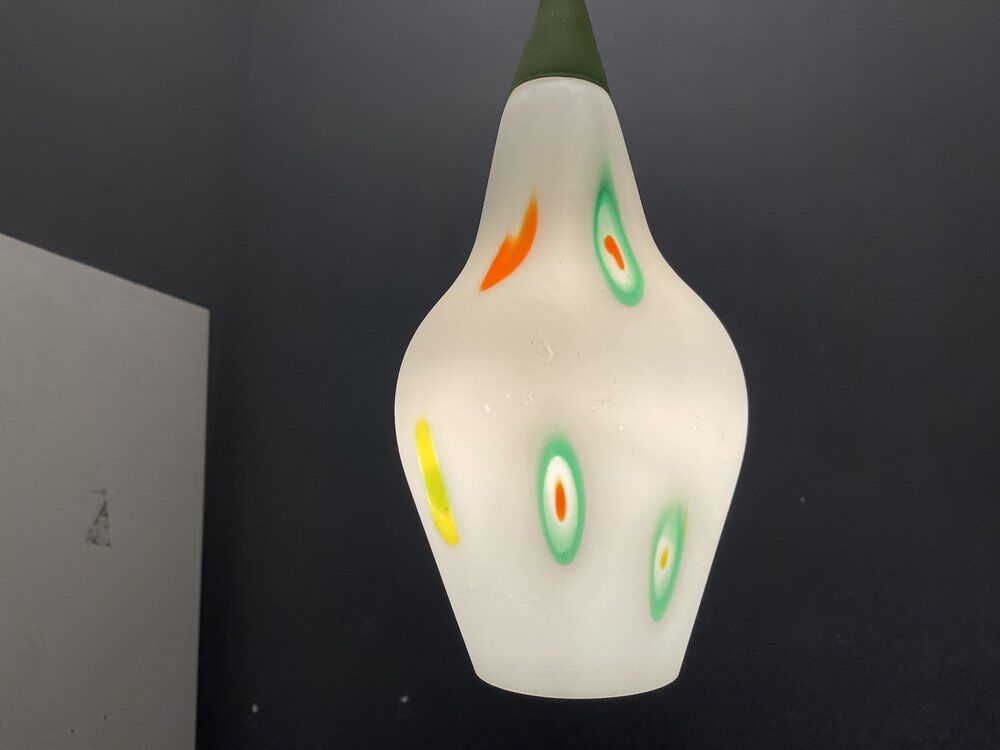 Italian opaline glass light pendant, 1950s