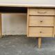 Raw wood pedestal desk, 1940-1950