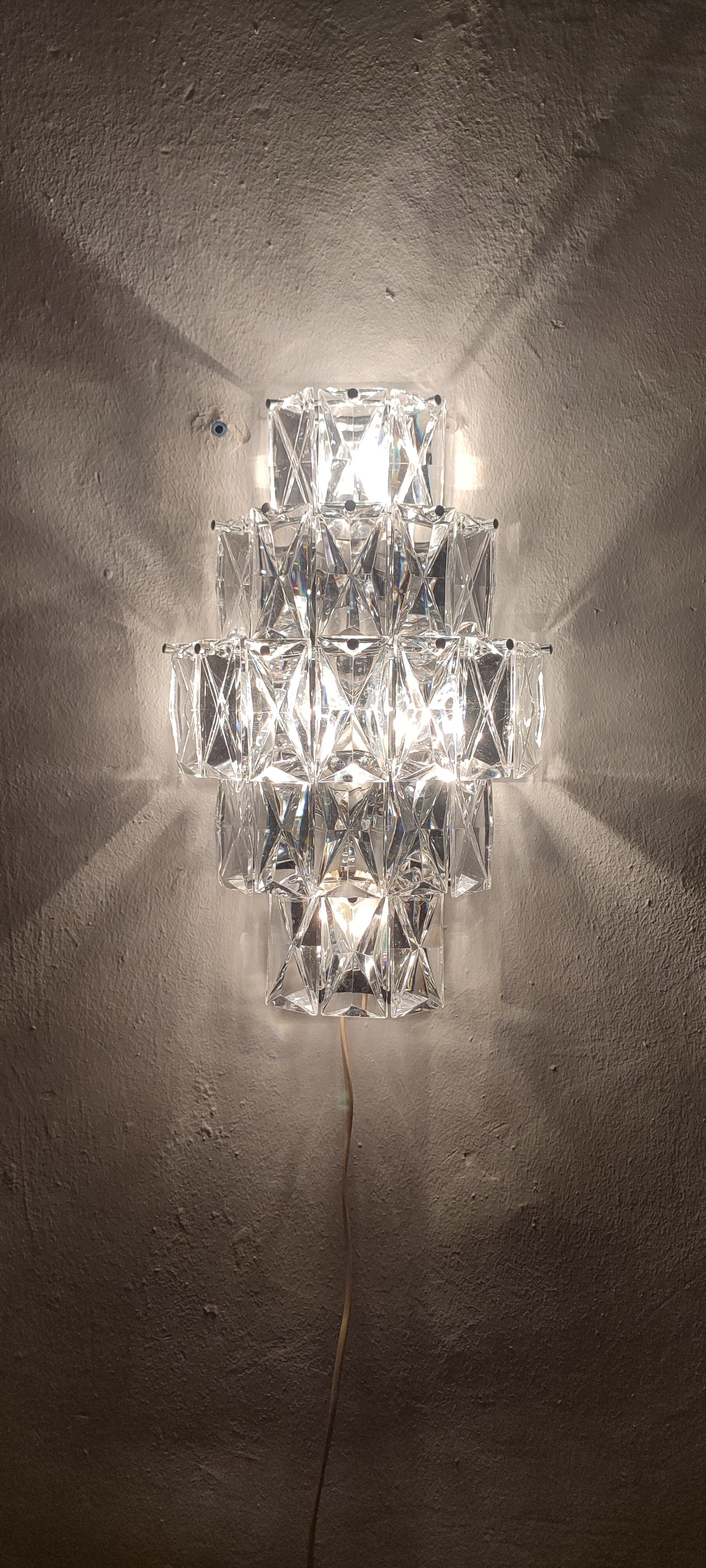 Kinkeldey glass wall lamp, Germany, 1970