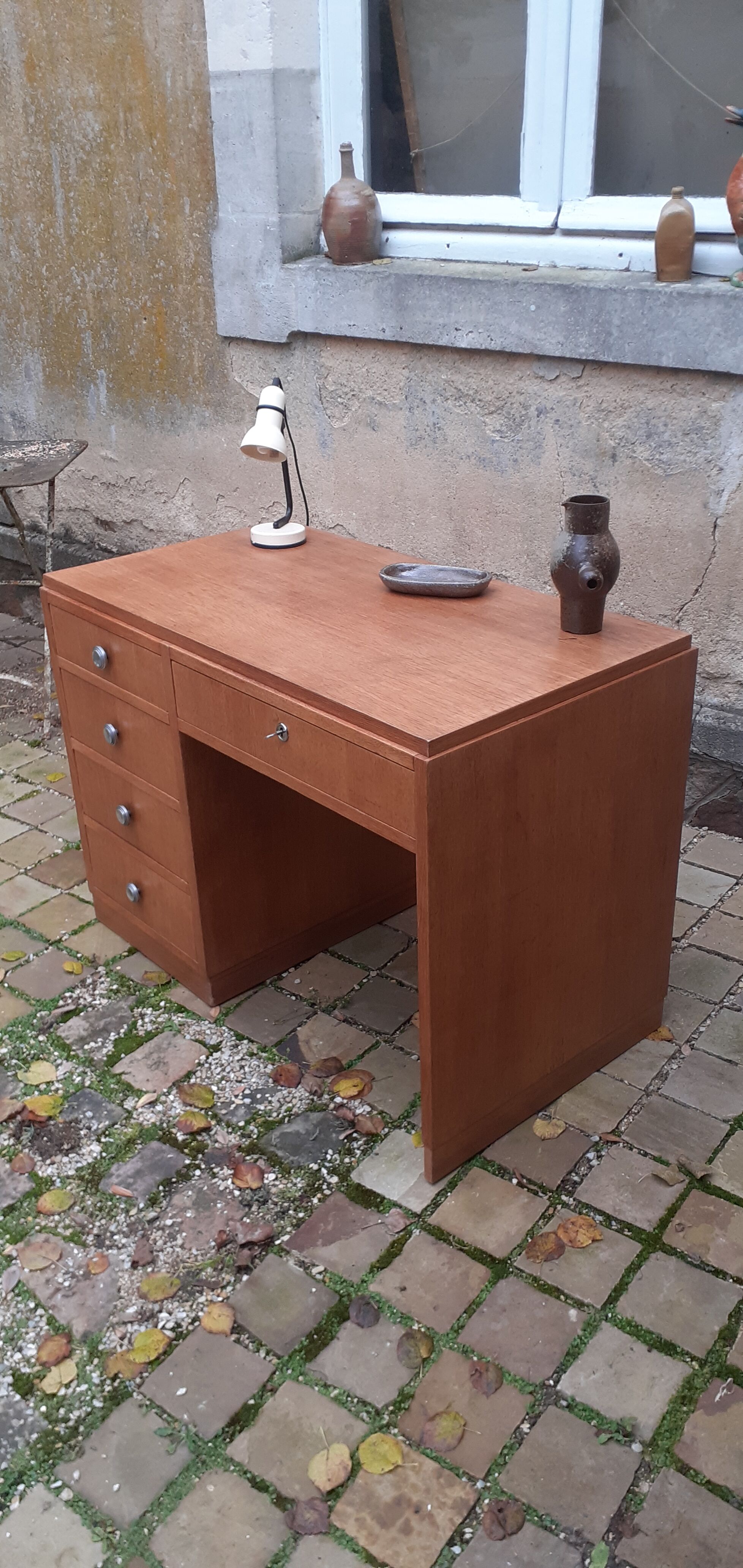 Vintage desk 40s in light oak