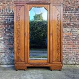 Art deco shelving unit, vintage old cabinet