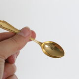 Service of 9 small golden spoons, vintage
