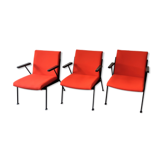 Chaise longue 'Oase' rouge avec accoudoirs de Wim Rietveld pour Ahrend de Cirkel, 3 disponibles