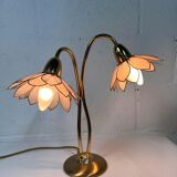 Vintage double flower table lamp golden