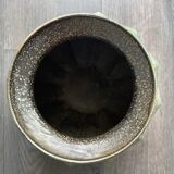 Iridescent glass ball vase with cut sides – Art glass style, unique piece