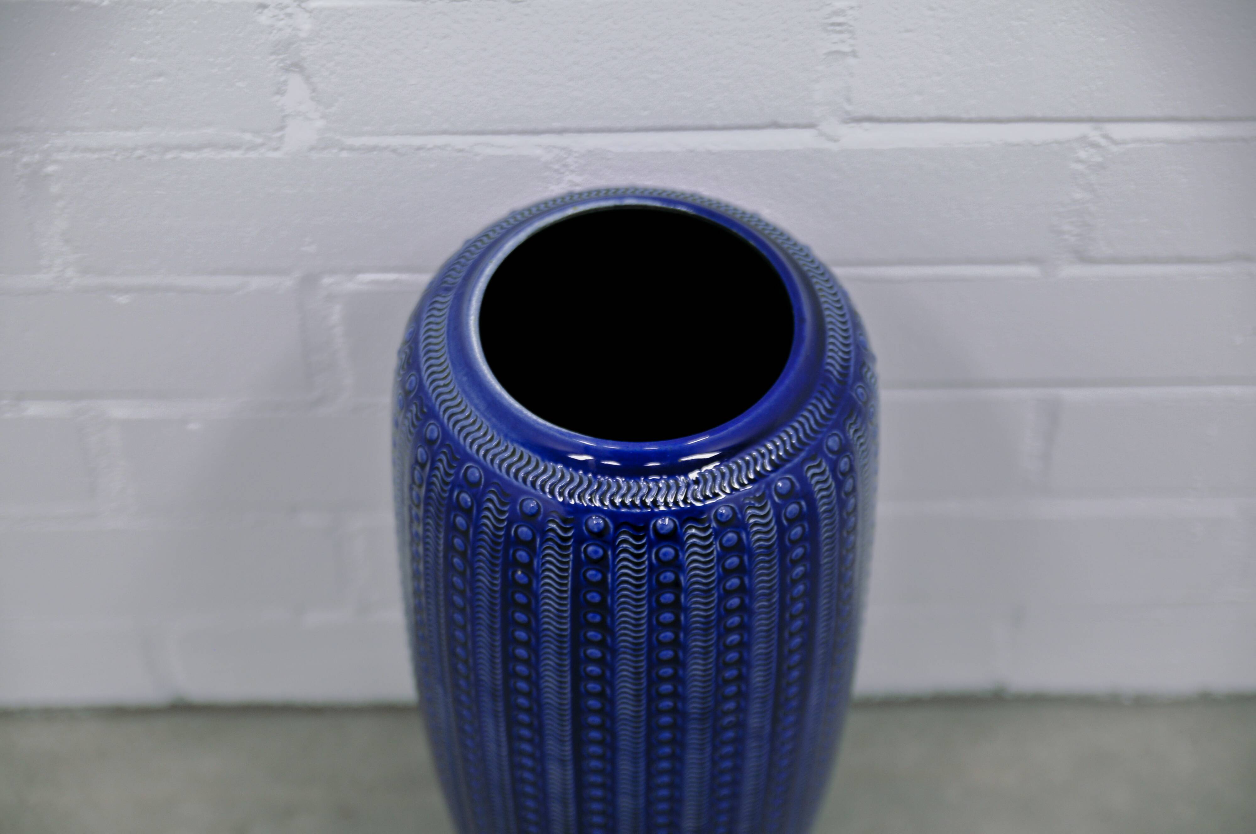 Vintage large blue floor vase west germany