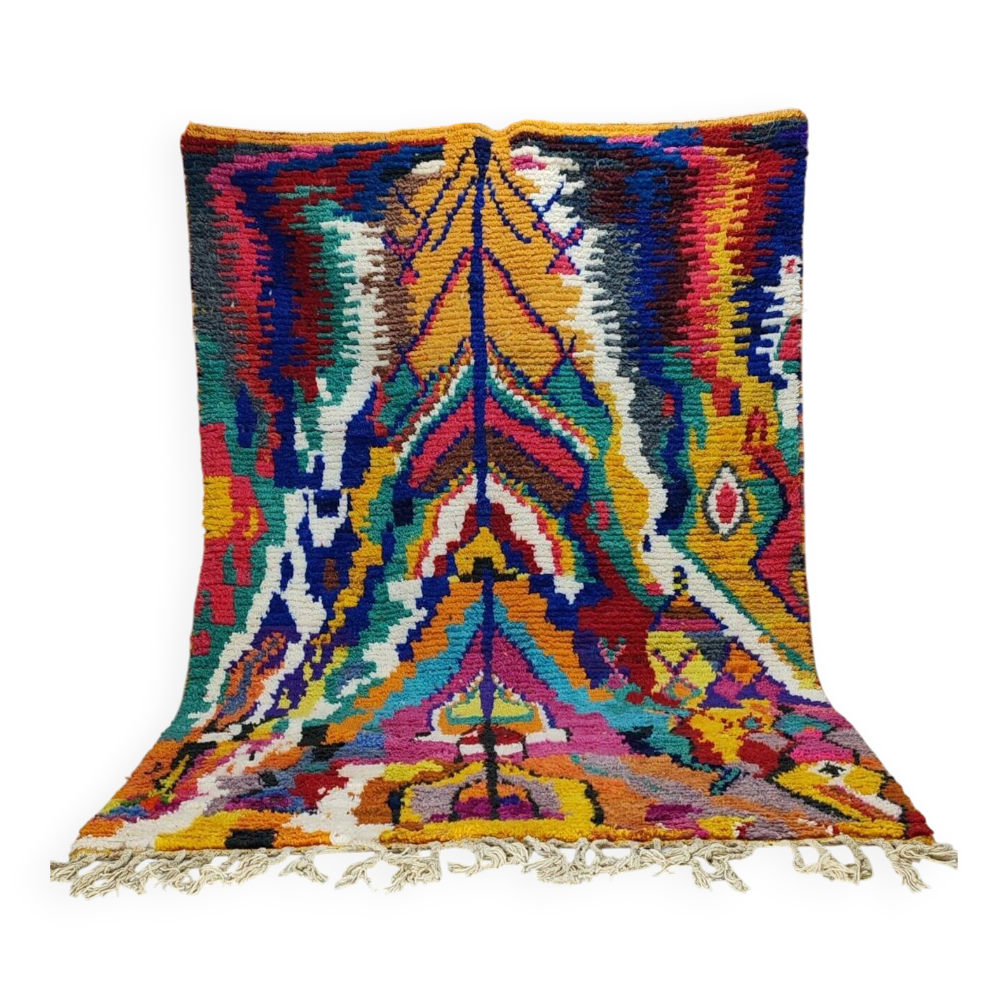 Vintage Moroccan Boujaad rug in wool 306x200cm abstract Berber rug