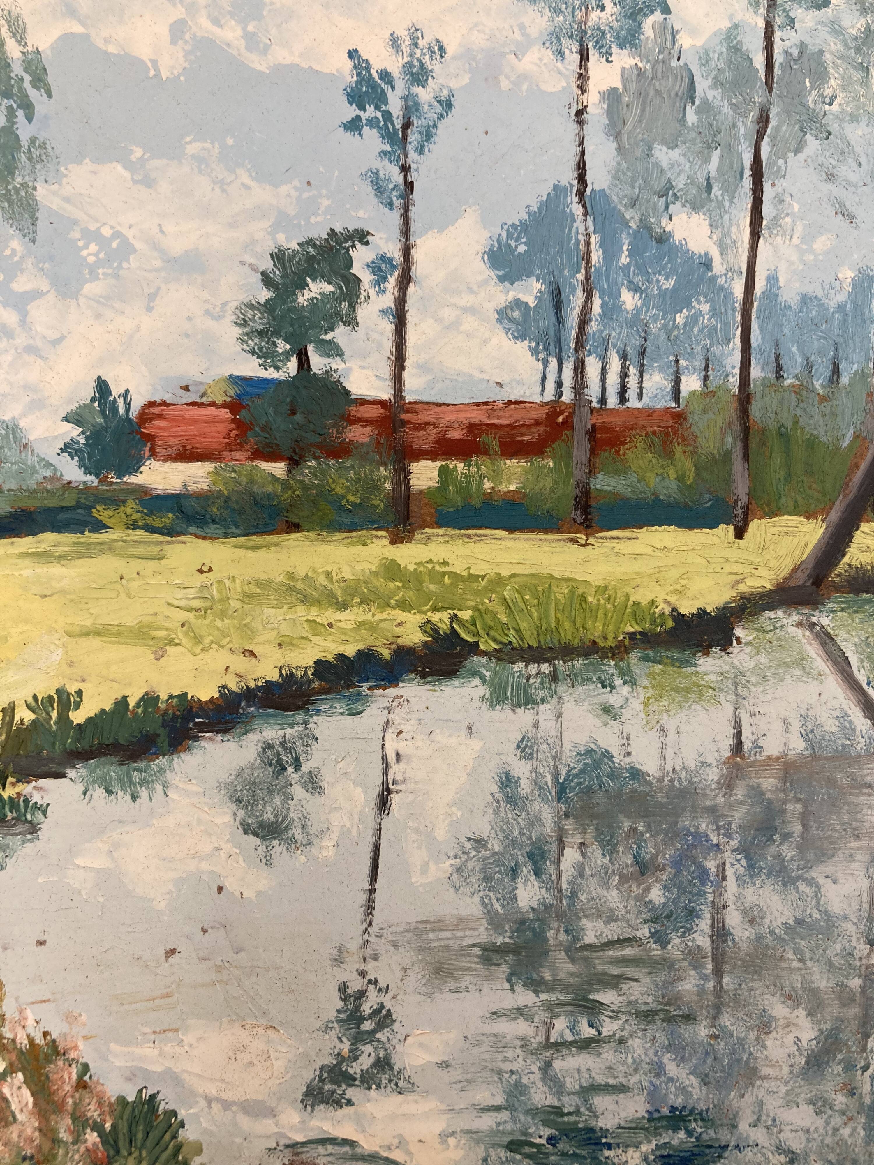 Oil on vintage panel